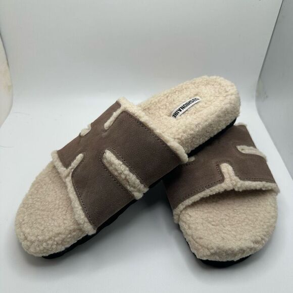 CUSHIONAIRE Women's Cuddle Fur Faux Shearling lined slide sandal +Memory Foam 8 - Picture 7 of 7